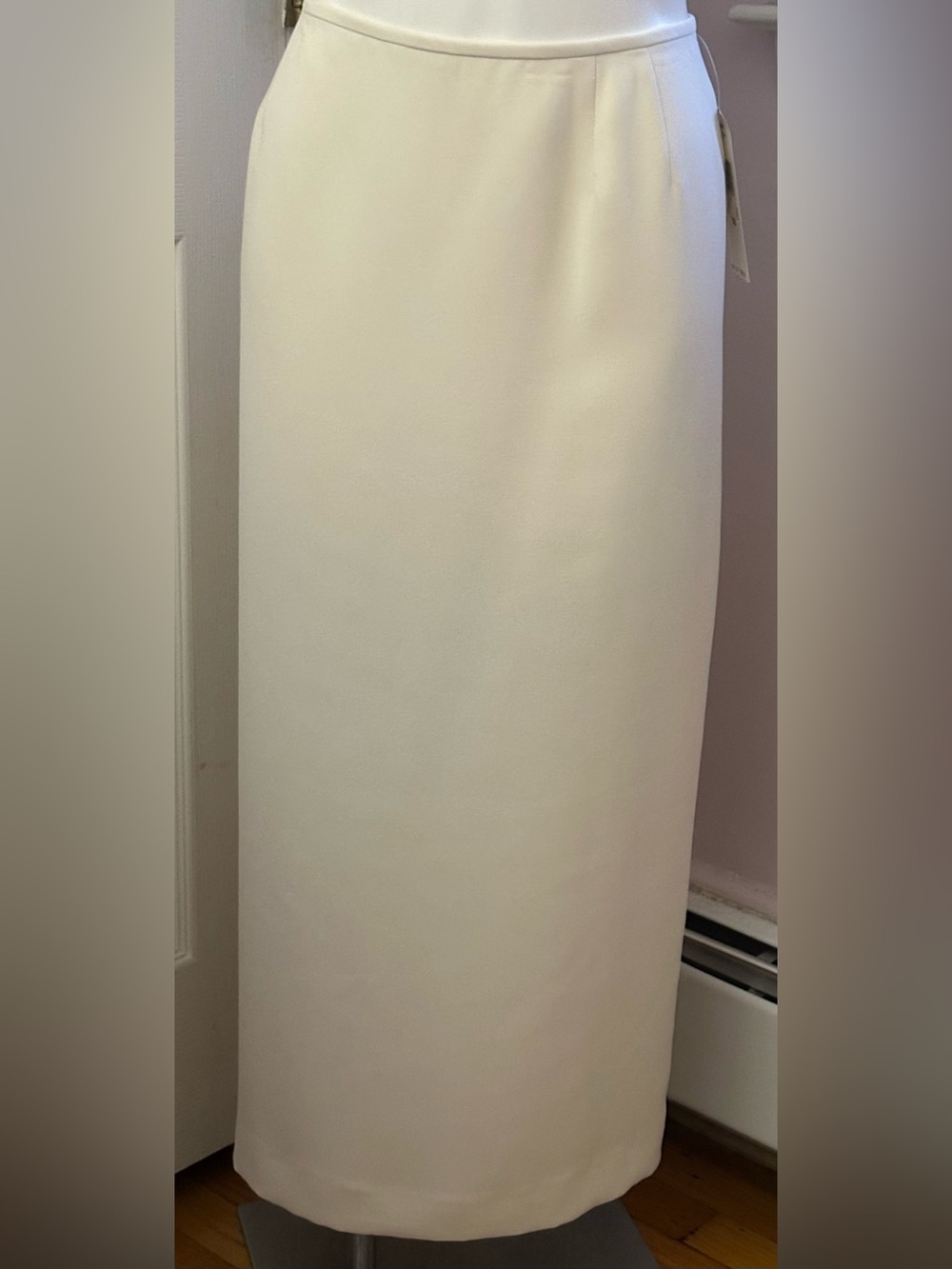 LE SUIT SEPARATES NWT Cream Maxi Skirt Long Slit In Back Sz 18